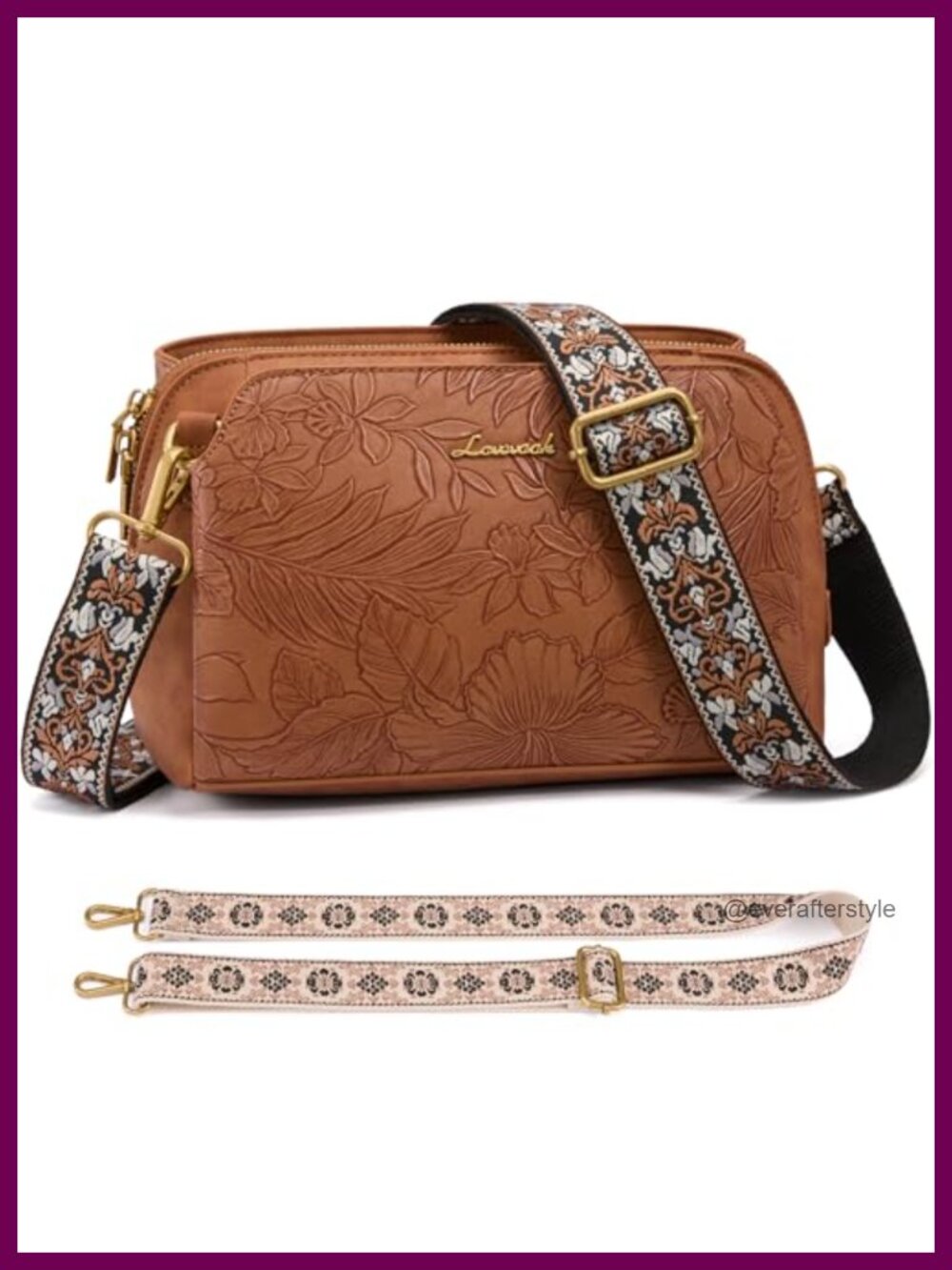 PU Leather Crossbody Bag RFID Anti Theft 2 Adjustable Straps Small Travel Purse